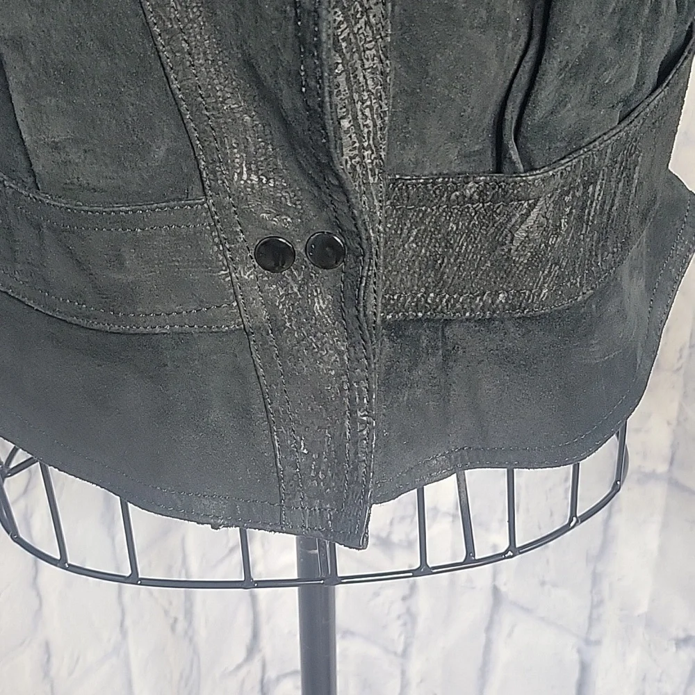 BERMANS Women's‎ Black Leather Moto Jacket Medium